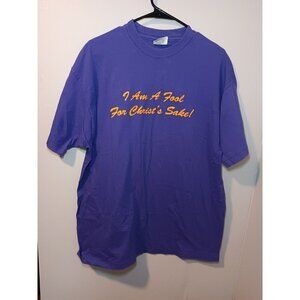 Vintage 90s Single Stitch Jesus Tee I'm A Fool For Jesus Who's Fool Are You XL
